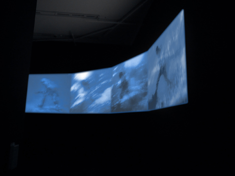 3-channel video projections installation view